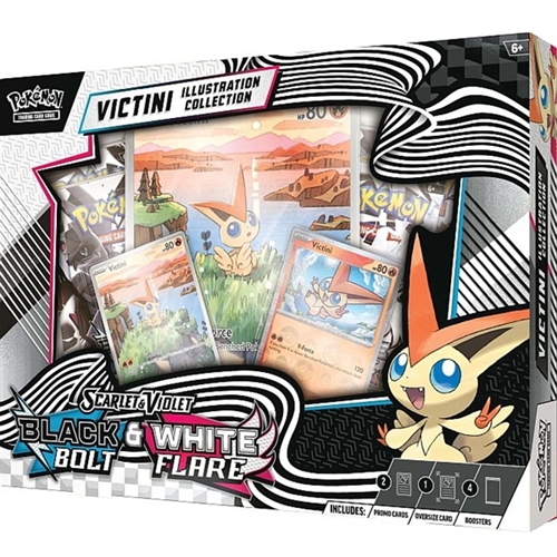Black Bolt & White Flare - Unova Victini Illustration - Pokemon kort